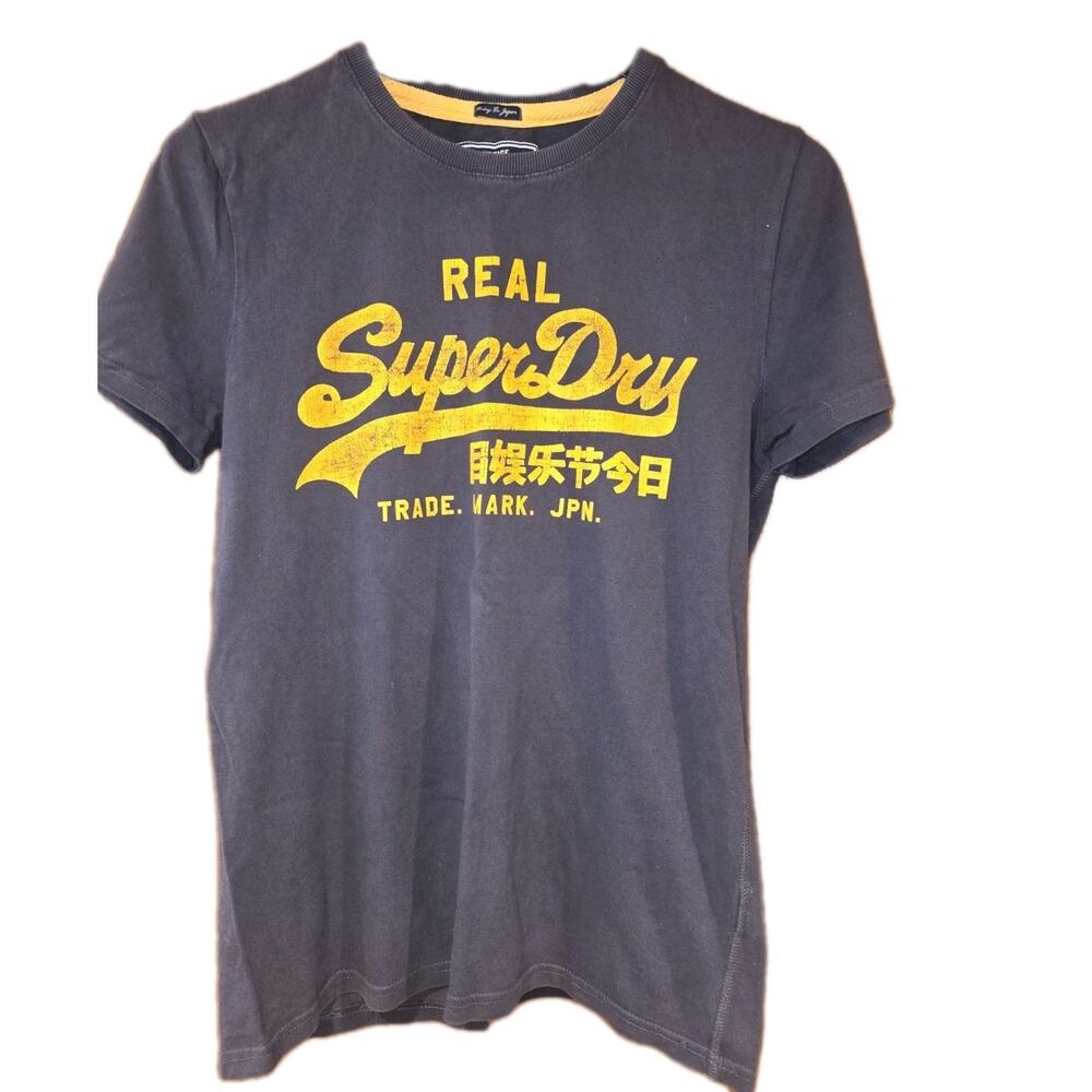 EUC SuperDry Vintage Navy Graphic T‎ Shirt Sz L